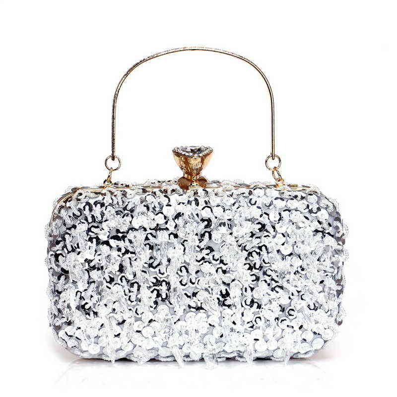 Evening Bags Tassel Women Diamonds Beaded Wedding Chain Shoulder Clutches Plastic Embroidery Party Dinner Purse 220516