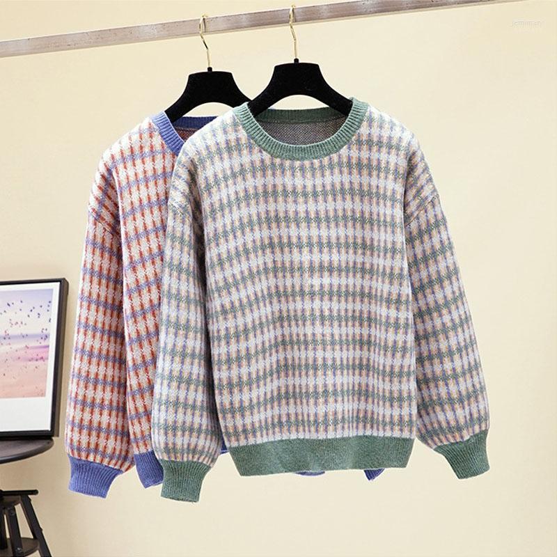 Women's Sweaters 2022 Spring Pullover Knitted Plaid Women Long Sleeve Casual Green Red Contrast Color Patchwork Oversized Jemi22
Women's Sweaters 2022 Spring Pullover Knitted Plaid Women Long Sleeve Casual Green Red Contrast Color Patchwork Oversized Jemi22