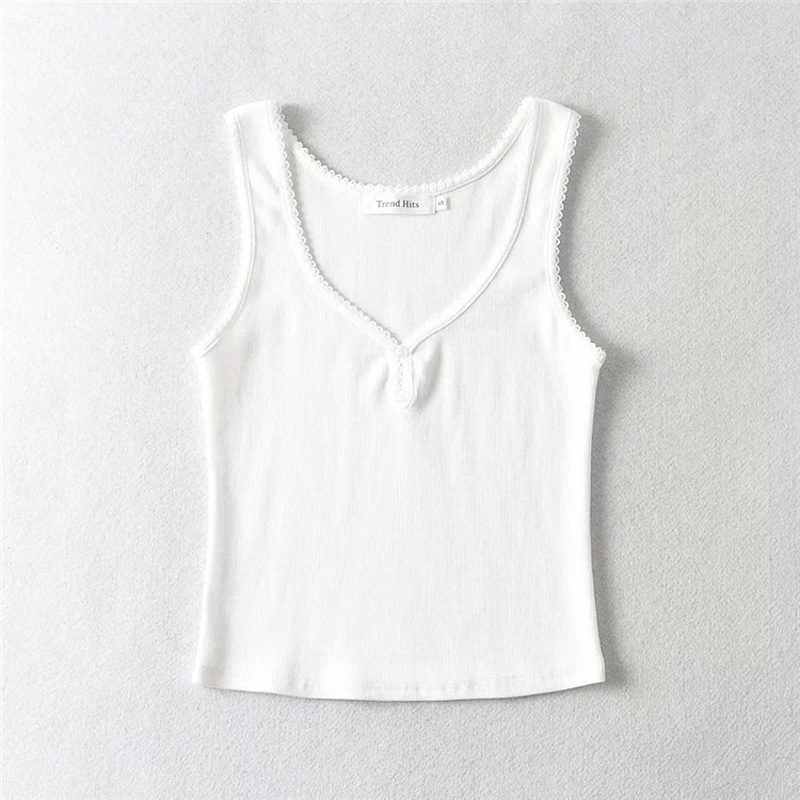 Women Top Short Tank Sling Vest Female Summer Clothes Sleeveless T-Shirt Sexy V Neck Girls Camis Tee 220325