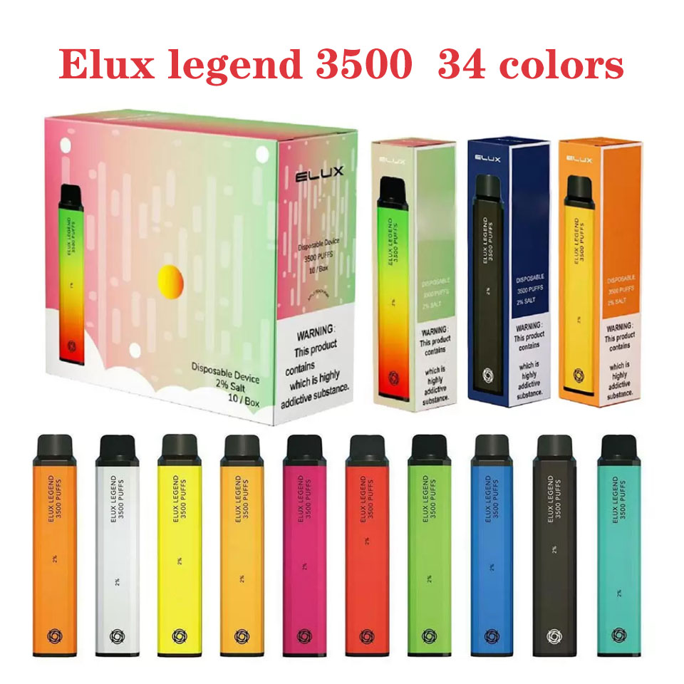 Elux Legend Disposable bar E cigarettes 3500 Puffs Vape Pen 1500mAh Battery Vaporizer Stick Vapor Kit 2% 10ml Pre Filled Cartridge Devicee luxs legends
Elux Legend Disposable bar E cigarettes 3500 Puffs Vape Pen 1500mAh Battery Vaporizer Stick Vapor Kit 2% 10ml Pre Filled Cartridge Devicee luxs legends