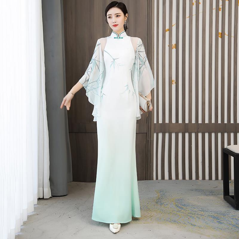 Ethnic Clothing Spring China Dress Banquet Traditional Elegant Women Green Chinese Style Cheongsam Ao Dai Vintage Hanfu Slim Long QipaoEthni
Ethnic Clothing Spring China Dress Banquet Traditional Elegant Women Green Chinese Style Cheongsam Ao Dai Vintage Hanfu Slim Long QipaoEthni