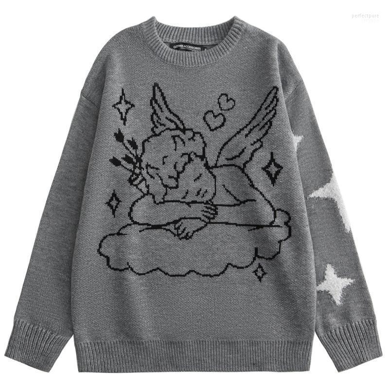 Men's Sweaters Hip Hop Streetwear Knitted Sweater Men Angel Heart Print Pullover 2022 Autumn Harajuku Cotton Casual Black Gray Perf22
Men's Sweaters Hip Hop Streetwear Knitted Sweater Men Angel Heart Print Pullover 2022 Autumn Harajuku Cotton Casual Black Gray Perf22