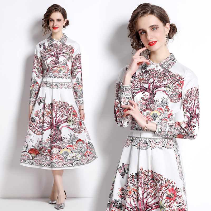 Vintage Lapel Button Up Shirt Dresses Woman Designer Long Sleeve Elegant Printed Runway Pleated Dresses 2022 Spring Autumn Office Lady Slim A-Line Party Maxi Frock
Vintage Lapel Button Up Shirt Dresses Woman Designer Long Sleeve Elegant Printed Runway Pleated Dresses 2022 Spring Autumn Office Lady Slim A-Line Party Maxi Frock