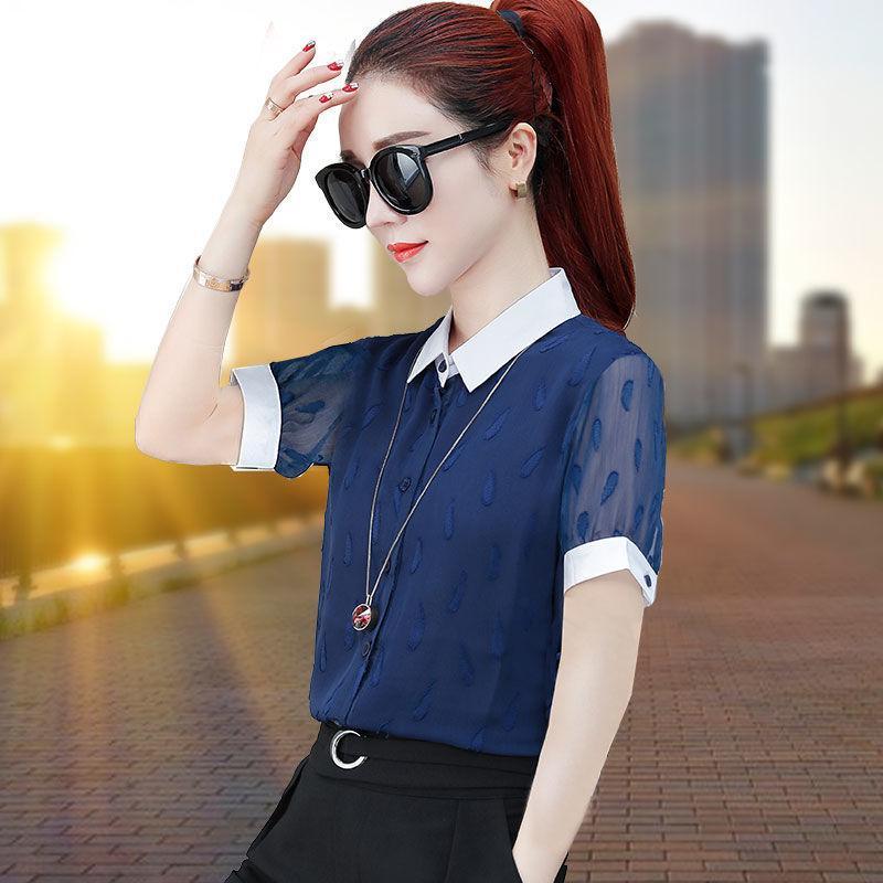 Women' Spring Summer Style Chiffon Blouse Shirt Solid Color Short Sleeve Button Hollow Out Elegant Korean Tops DD8412 Blouses & Shirts, Blue
Women' Spring Summer Style Chiffon Blouse Shirt Solid Color Short Sleeve Button Hollow Out Elegant Korean Tops DD8412 Blouses & Shirts, Blue