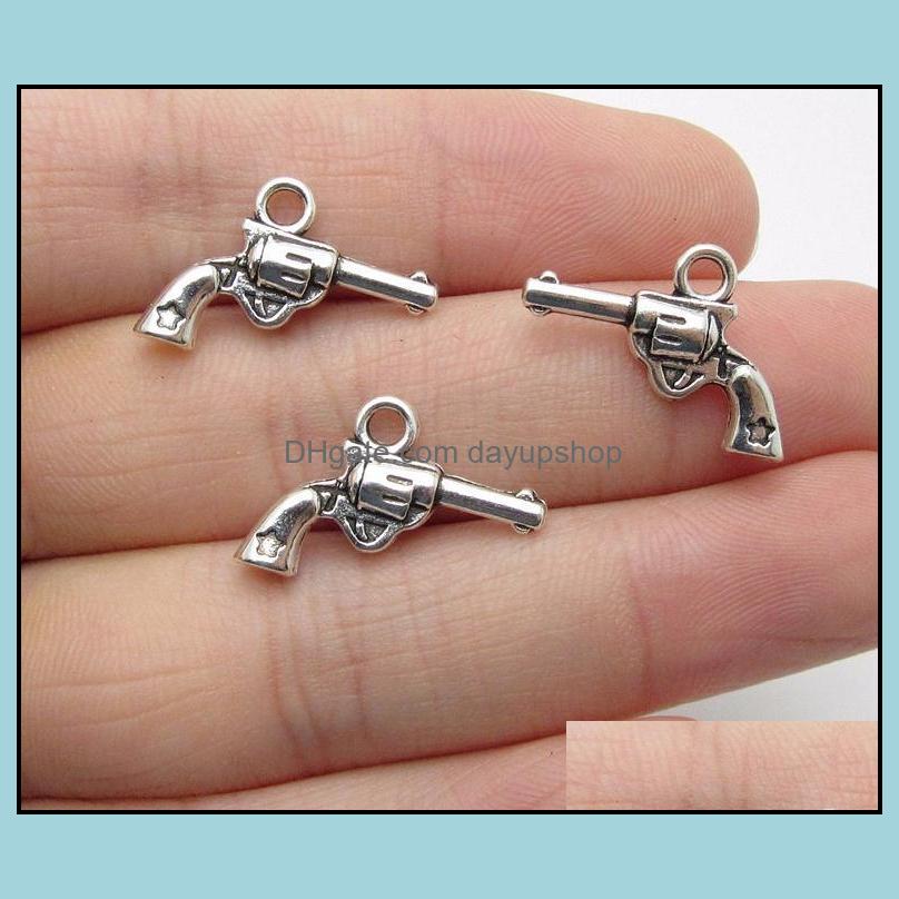 Charms Jewelry Findings Components 200Pcs/Lot Antique Sier Plated Gun Pendants For Making Bracelet Diy Hand Dh3Lh
Charms Jewelry Findings Components 200Pcs/Lot Antique Sier Plated Gun Pendants For Making Bracelet Diy Hand Dh3Lh