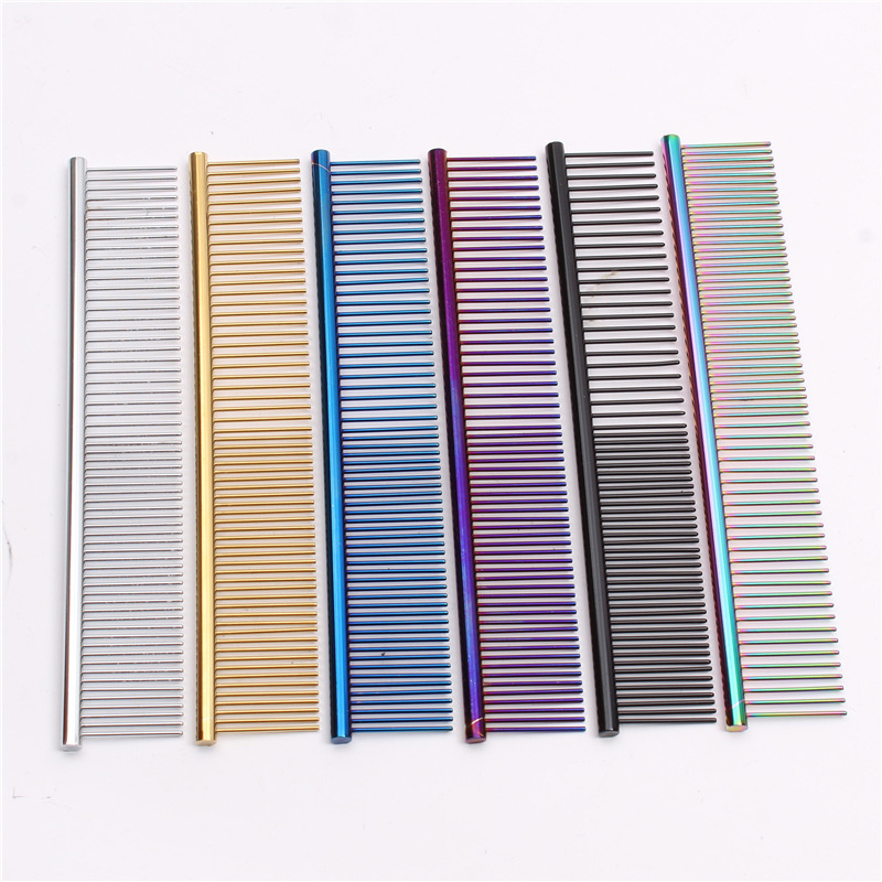 Dog Grooming Supplies Stainless Steel Teeth Pets Comb Dog Cat Professional Groomings Tool for Removing Tangles and Knots Hair, As picture
Dog Grooming Supplies Stainless Steel Teeth Pets Comb Dog Cat Professional Groomings Tool for Removing Tangles and Knots Hair, As picture