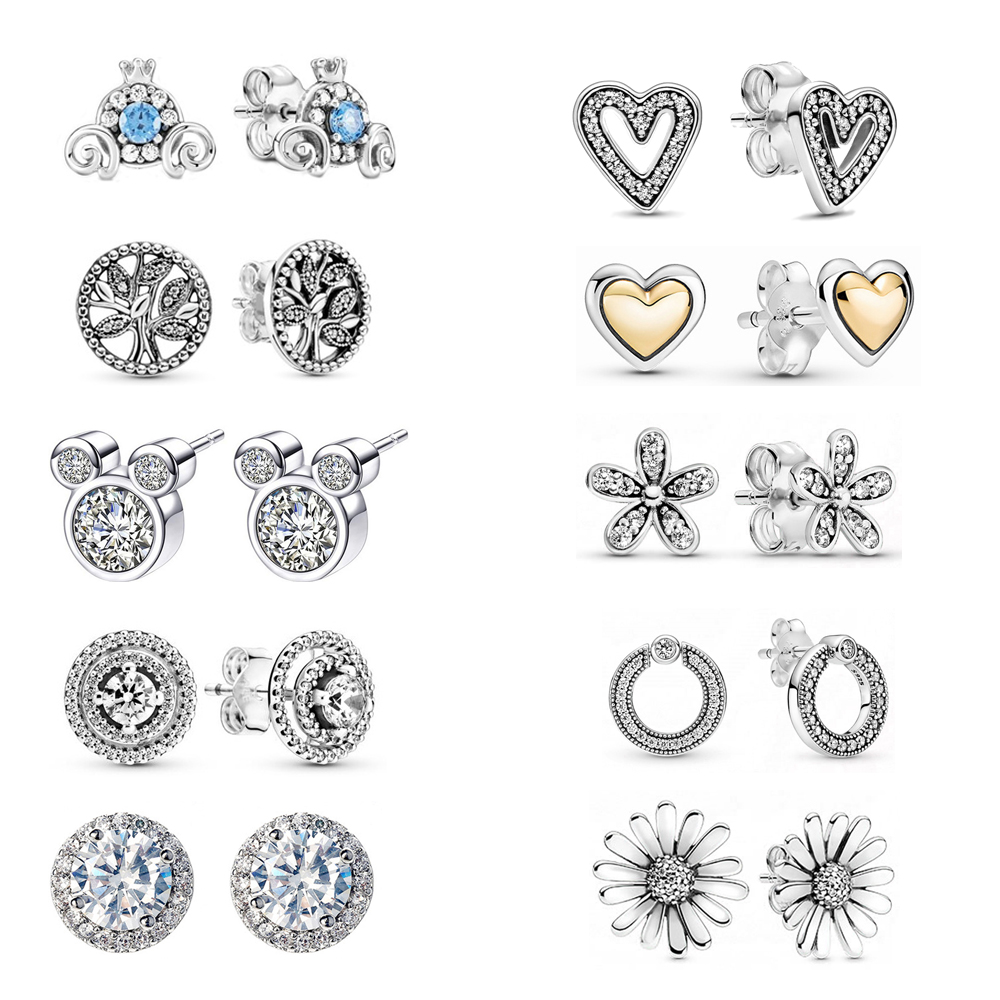 925 Sterling Silver Stud Earrings Drop-shipping Pandora Earring For Women With Original Box Fashion Classic Jewelry
925 Sterling Silver Stud Earrings Drop-shipping Pandora Earring For Women With Original Box Fashion Classic Jewelry