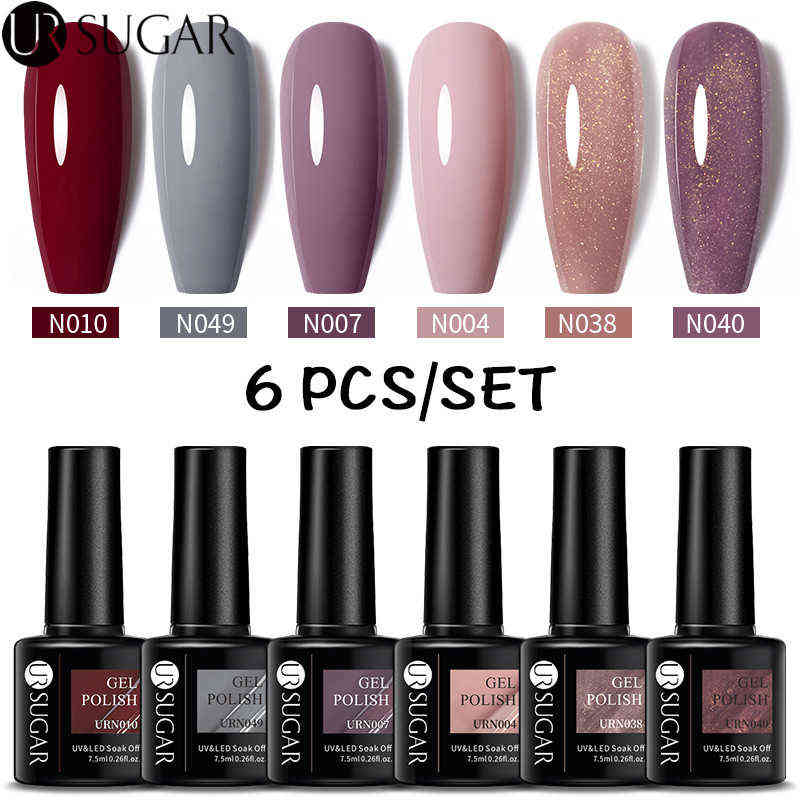 NXY Nail Gel Polish Set Purple Nude Soak Off Uv Varnishes for Manicure Need Cured Base Top Kit 0328