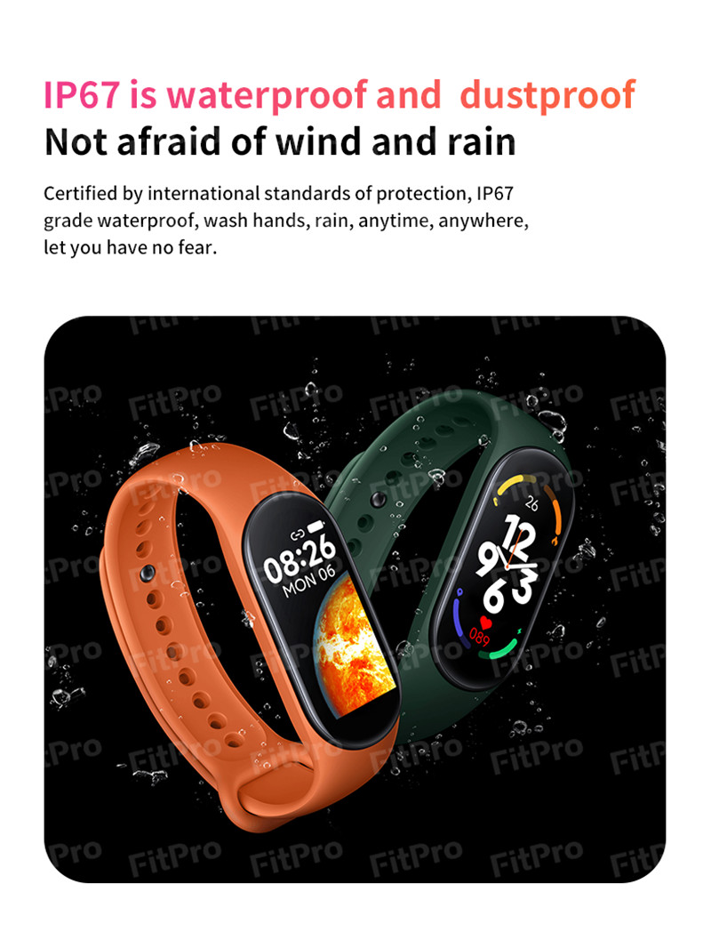 Xiaomi M7 Smart Wristbands Watch Men Women Fitness Sports Smart Band Fitpro Version Bluetooth Music Heart Rate Take Pictures Smartwatch Wristband