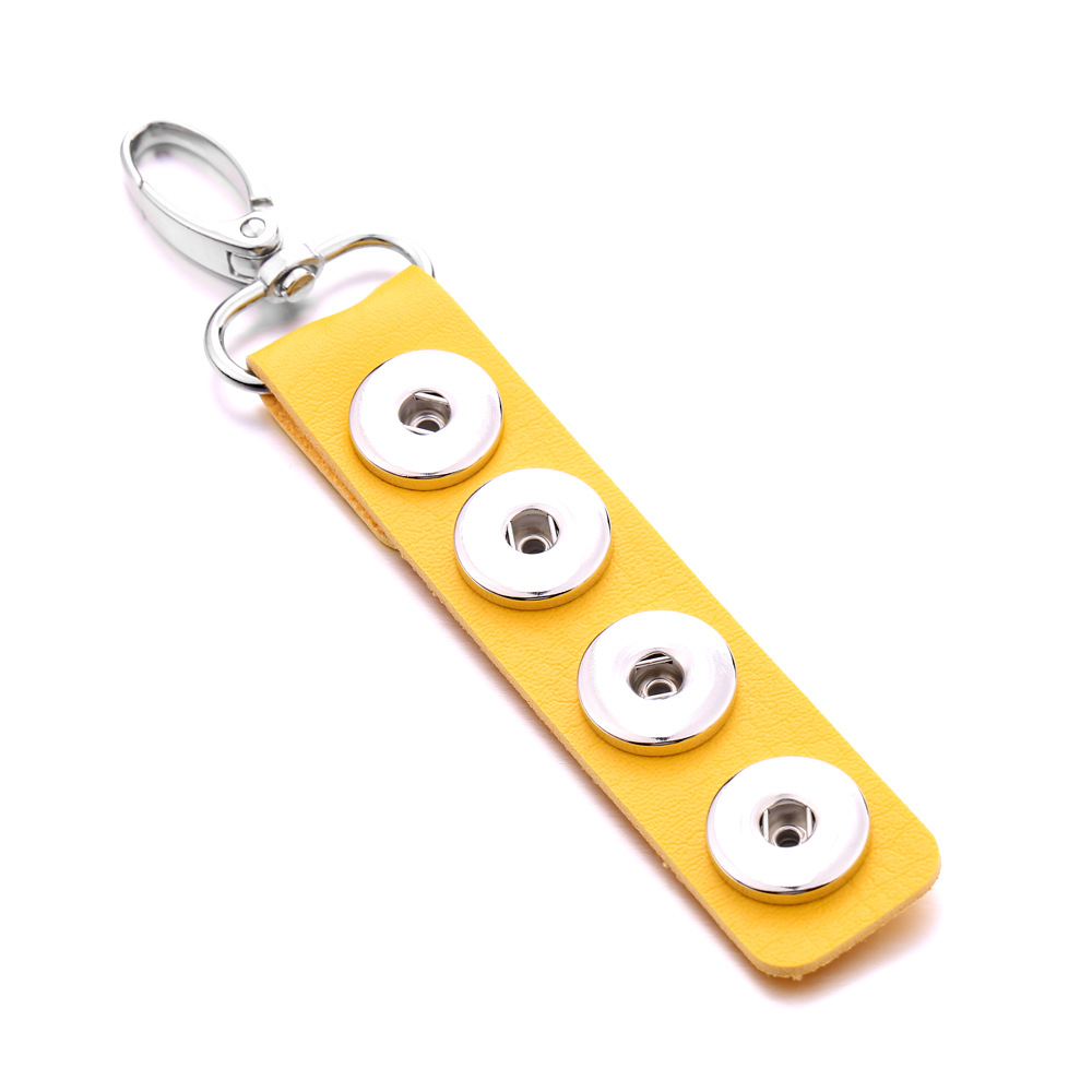 Snap Key Chain For Keyring Women PU Leather Keychain Bag Pendant Fit 18/20mm Button Snap Jewelry