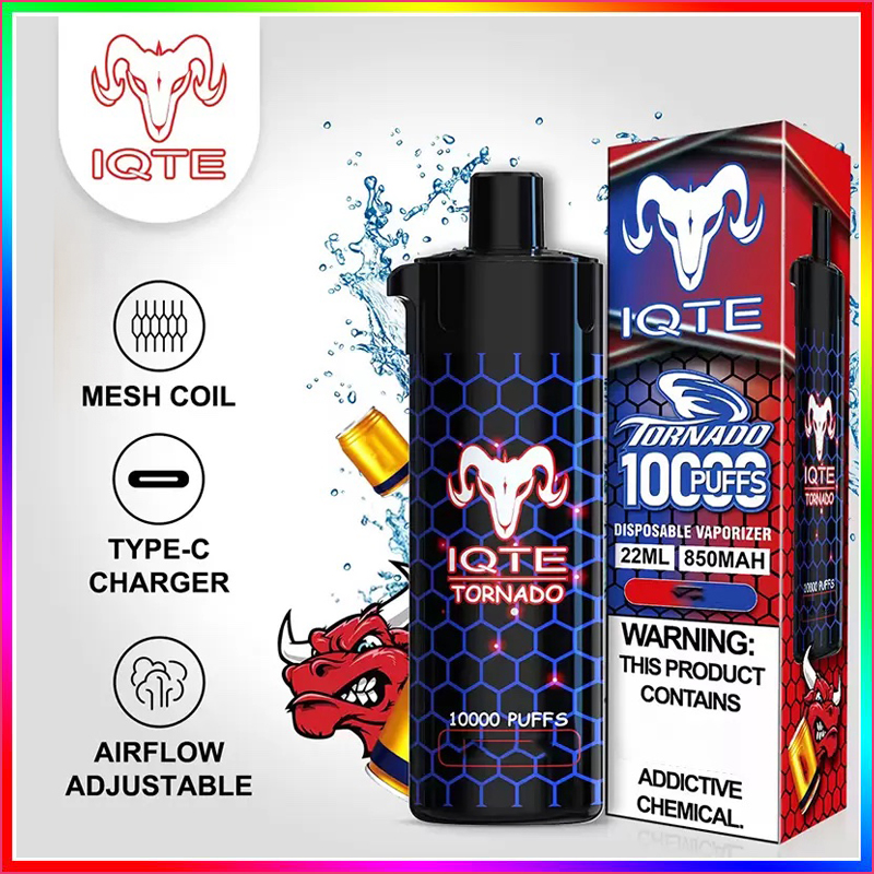 Electronic cigarettes Authentic IQTE Tornado 10000 Disposable E cigarettes 6000 Puffs Vape Pen rechargeable 850mAh Battery 22ml Pre-filled Mesh Coil cigvapes
Electronic cigarettes Authentic IQTE Tornado 10000 Disposable E cigarettes 6000 Puffs Vape Pen rechargeable 850mAh Battery 22ml Pre-filled Mesh Coil cigvapes
