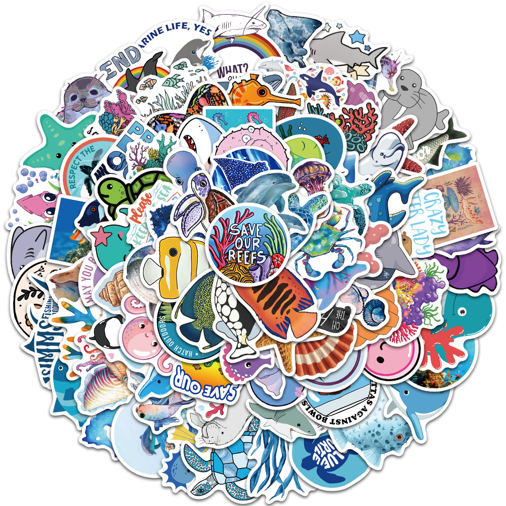 100PCS waterproof Skateboard Stickers sea creatures For Car Laptop iPad Bicycle Motorcycle Helmet Guitar PS4 Phone fridge Decals PVC water bottle Sticker, Multi colors
100PCS waterproof Skateboard Stickers sea creatures For Car Laptop iPad Bicycle Motorcycle Helmet Guitar PS4 Phone fridge Decals PVC water bottle Sticker, Multi colors