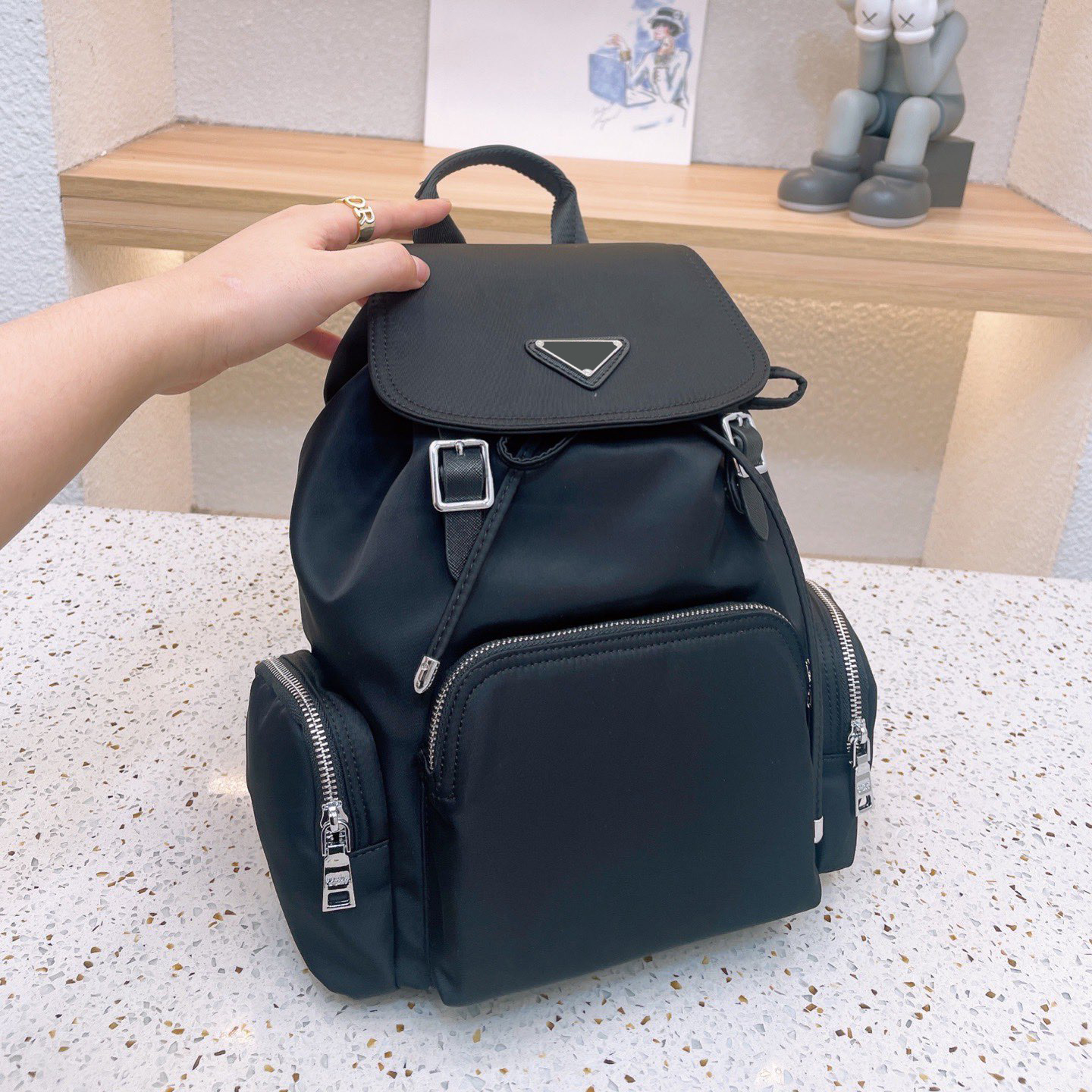 High Capacity Luxury Backpack bags Black Recycled Nylon Fashion Handbags Girls Sport Outdoor Travel Bag Woman Small Size 28cm Internal Compartment And Zip Pocket
High Capacity Luxury Backpack bags Black Recycled Nylon Fashion Handbags Girls Sport Outdoor Travel Bag Woman Small Size 28cm Internal Compartment And Zip Pocket