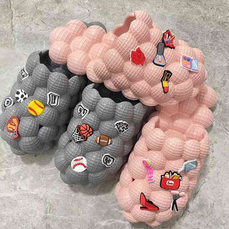 Slipper Bubble Slides with Charms Beach Men Women Sandals 2022 Summer House Shoes Platform Ball Slippers Size 35 48 0729, Beige charms 1
Slipper Bubble Slides with Charms Beach Men Women Sandals 2022 Summer House Shoes Platform Ball Slippers Size 35 48 0729, Beige charms 1
