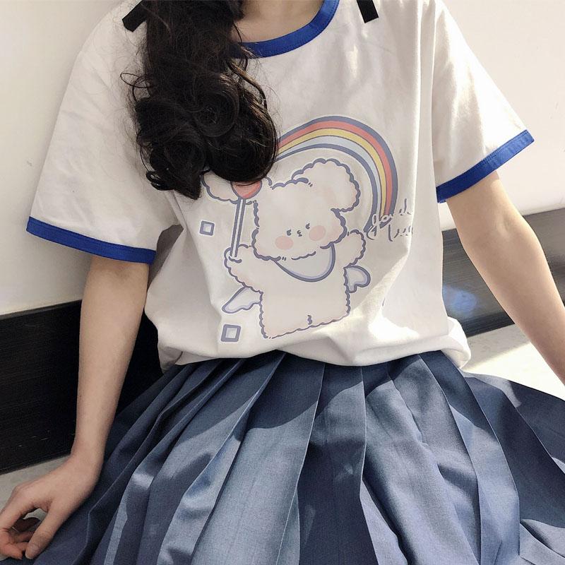 Women' T-Shirt Japanese Kawaii Plus Size Loose Casual Harajuku Short-sleeved Female Ulzzang Tops Sweet Tees Vintage Fun
Women' T-Shirt Japanese Kawaii Plus Size Loose Casual Harajuku Short-sleeved Female Ulzzang Tops Sweet Tees Vintage Fun
