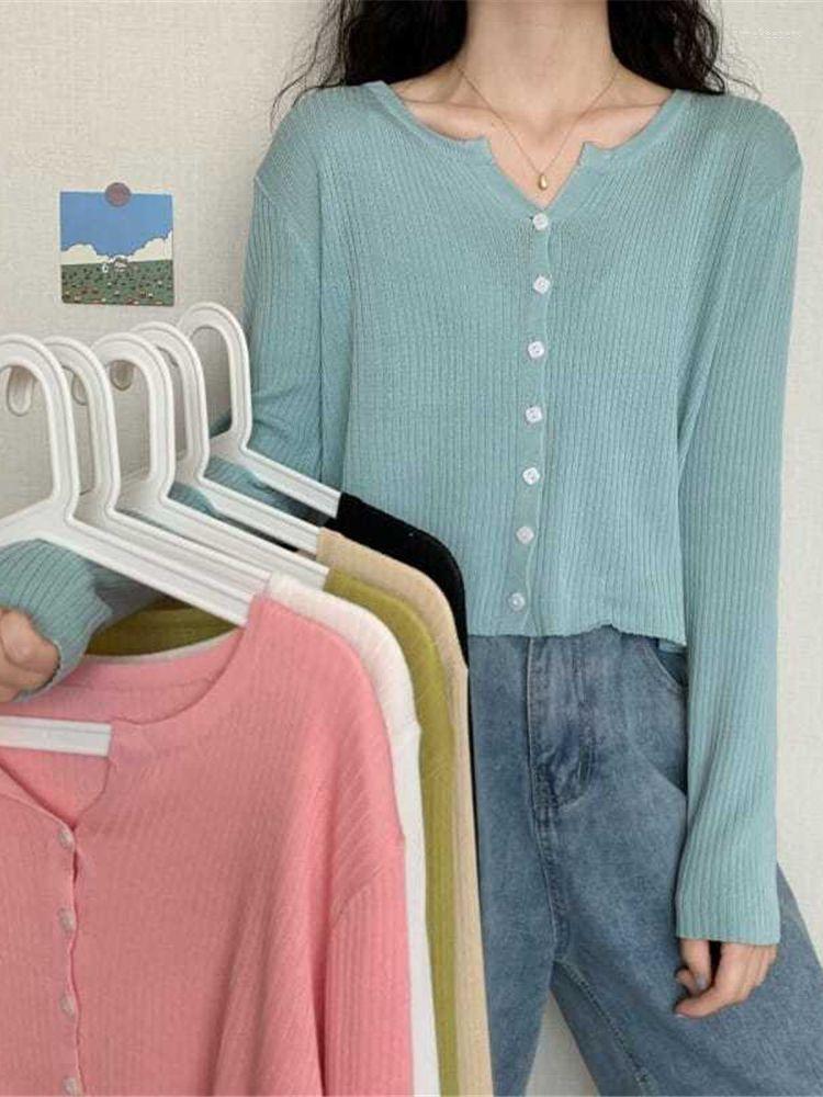 Women's Knits & Tees Slim Single Breasted Cardigans Women Tender Girls Long Sleeve Sunscreen Korean Style Knitted Cropped Sweaters Leisure E, Green
Women's Knits & Tees Slim Single Breasted Cardigans Women Tender Girls Long Sleeve Sunscreen Korean Style Knitted Cropped Sweaters Leisure E, Green