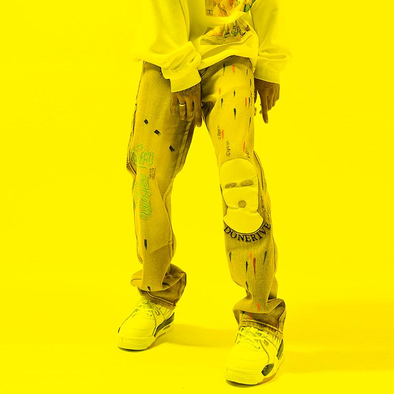 Men's Jeans Men Tie-dye Printing Letter Embroidery Mask Patch Design Couple Retro Straight-leg Pants Preppy Pocket Distressed TrousersMen's, Pic color
Men's Jeans Men Tie-dye Printing Letter Embroidery Mask Patch Design Couple Retro Straight-leg Pants Preppy Pocket Distressed TrousersMen's, Pic color