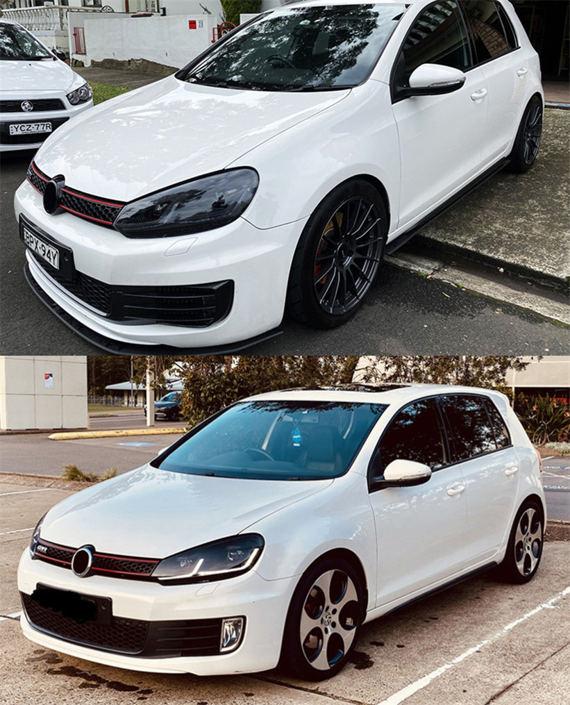 2 PCS Car Lights Parts For VW Golf 6 MK6 jetta R20 2009-2012 Black Samurai Style Head lamps LED Headlight LED Dual beam lens