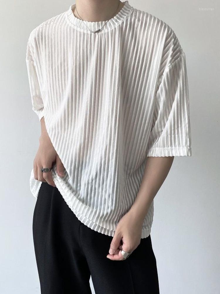 Men's T-Shirts Men Clothing 2022 Summer Short Sleeve Round Collar Ice Silk Pleated T-shirt Korean Fashion Loose Streetwear T-shirtMen's Bles, White
Men's T-Shirts Men Clothing 2022 Summer Short Sleeve Round Collar Ice Silk Pleated T-shirt Korean Fashion Loose Streetwear T-shirtMen's Bles, White