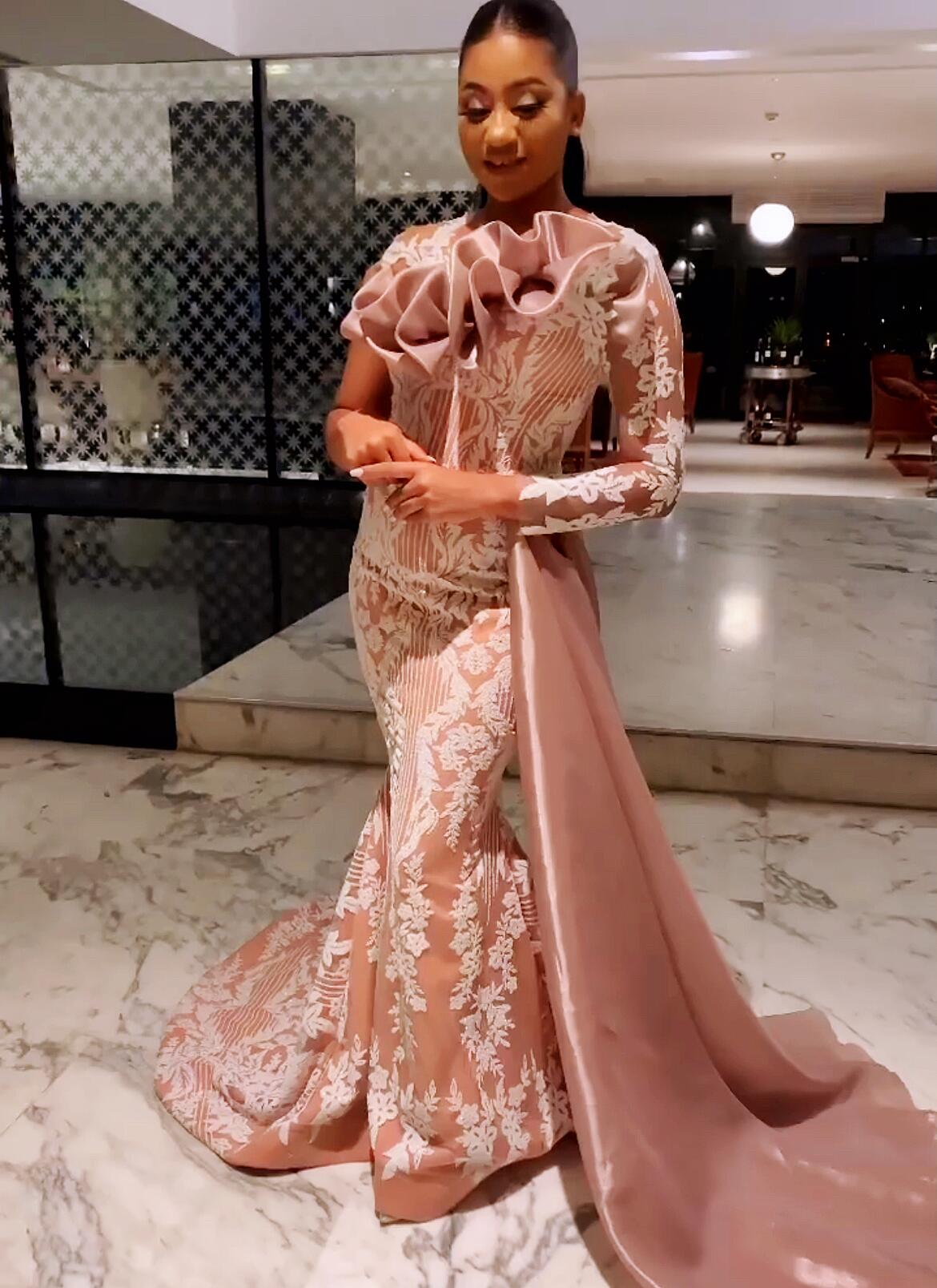 2022 Plus Size Arabic Aso Ebi Champagne Mermaid Lace Prom Dresses Sheer Neck Evening Formal Party Second Reception Birthday Engagement Gowns Dress ZJ2