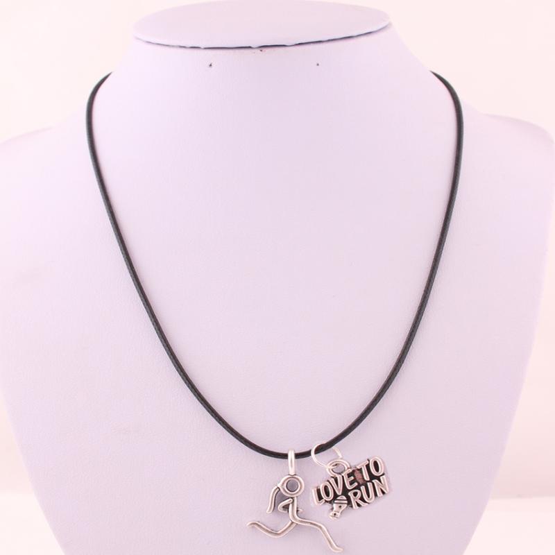 Pendant Necklaces Arrival Antique Sliver Plated Running Woman And LOVE TO RUN Rope Chain Necklace
Pendant Necklaces Arrival Antique Sliver Plated Running Woman And LOVE TO RUN Rope Chain Necklace