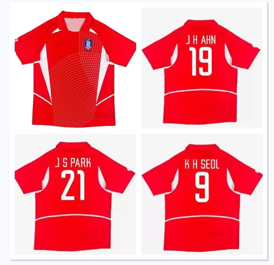 2002 KOREA jersey 2002 national team retro soccer jerseys 02 home red Vintage South Camiseta de fútbol Classic football shirts #21 J S PARK #9 K H SEOL #20 B HONG #19 J H AHN
2002 KOREA jersey 2002 national team retro soccer jerseys 02 home red Vintage South Camiseta de fútbol Classic football shirts #21 J S PARK #9 K H SEOL #20 B HONG #19 J H AHN
