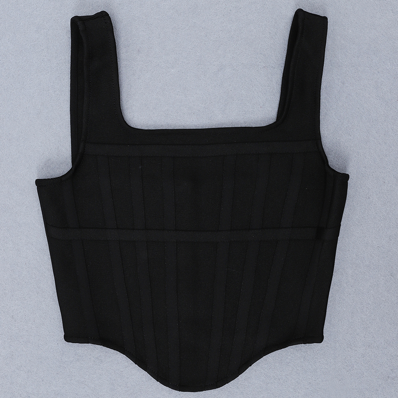 Elegant Vest Crop Top Women Clothes Bandage Tops For Sexy Summer Party Club Corset Tank 220325