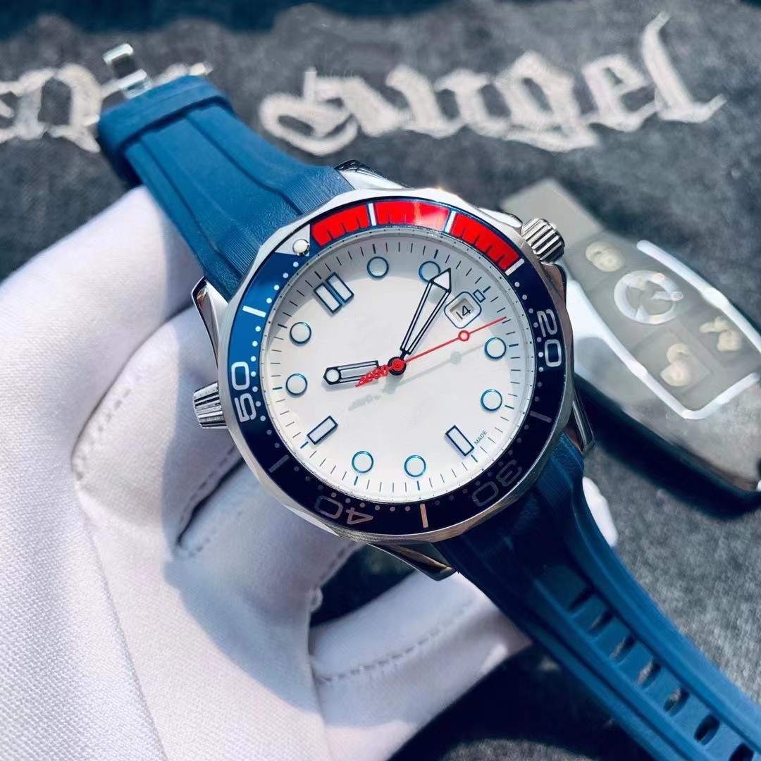 Top Quality 42MM Automatic Mechanical Outdoor Free Mens Watches Watch Blue Dial With Rubber Strap Rotatable Bezel Transparent Case Back om13-3, #11 red blue bezel
Top Quality 42MM Automatic Mechanical Outdoor Free Mens Watches Watch Blue Dial With Rubber Strap Rotatable Bezel Transparent Case Back om13-3, #11 red blue bezel