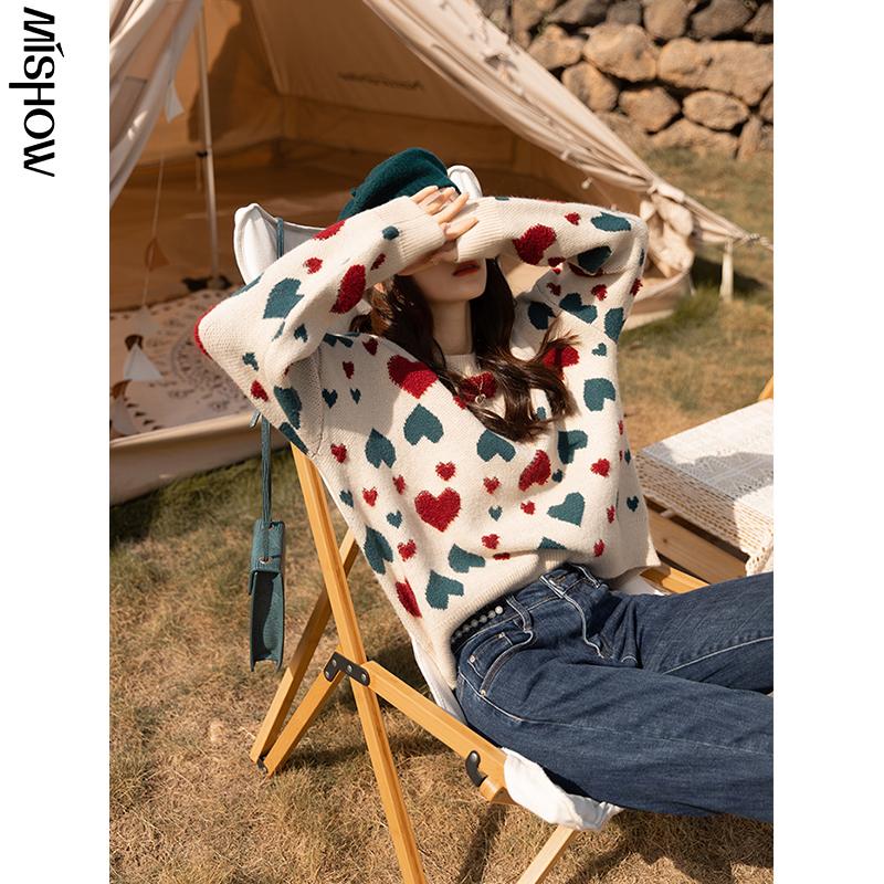 Women's Sweaters MISHOW 2022 Winter Pullover For Women Casual Heart Printed Long Sleeve Comfortable Knitwear Outdoor Female MXA42Z0190, White;black
Women's Sweaters MISHOW 2022 Winter Pullover For Women Casual Heart Printed Long Sleeve Comfortable Knitwear Outdoor Female MXA42Z0190, White;black