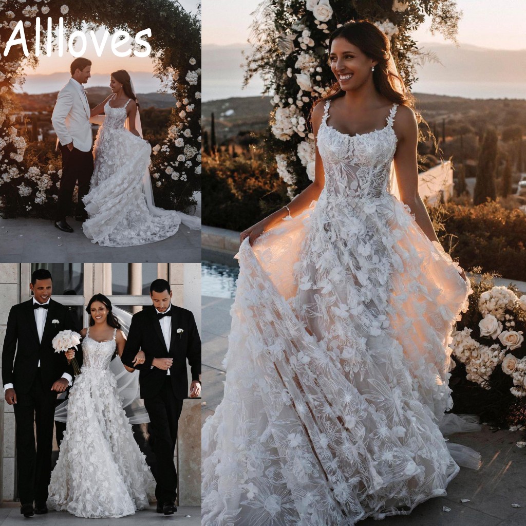 Flowers Floral Countryside Bohemian Bridal Gowns Spaghetti Straps Sleeveless A Line Boho Lace Garden Wedding Dresses Sweep Train Fashion Robes de Mariée CL0198, Beige
Flowers Floral Countryside Bohemian Bridal Gowns Spaghetti Straps Sleeveless A Line Boho Lace Garden Wedding Dresses Sweep Train Fashion Robes de Mariée CL0198, Beige