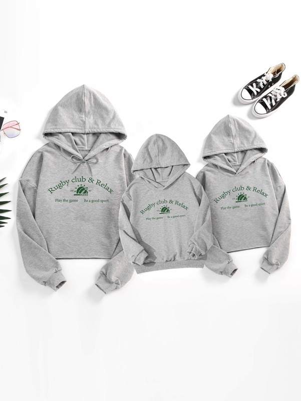 Toddler Boys 1pc Slogan Graphic Drop Shoulder Hoodie SHE