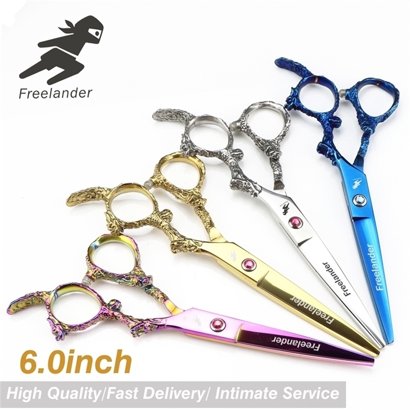 6.0in. Freelander Retro Style Profissional Hairdressing Scissors Hair Cutting Set Barber Shears High Quality Salon 220317