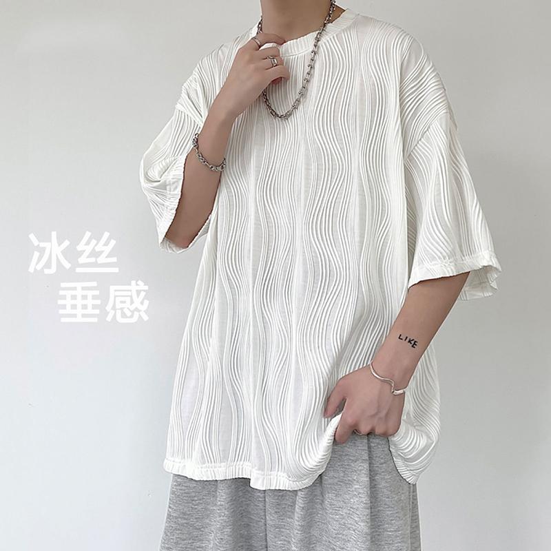 Men's T-Shirts Drape Pleated Ice Silk Oversize Fashion O Neck Men Sweatshirt 2022 Summer Short Sleeve Street Casual Clothes Korean Harajuku, Black
Men's T-Shirts Drape Pleated Ice Silk Oversize Fashion O Neck Men Sweatshirt 2022 Summer Short Sleeve Street Casual Clothes Korean Harajuku, Black