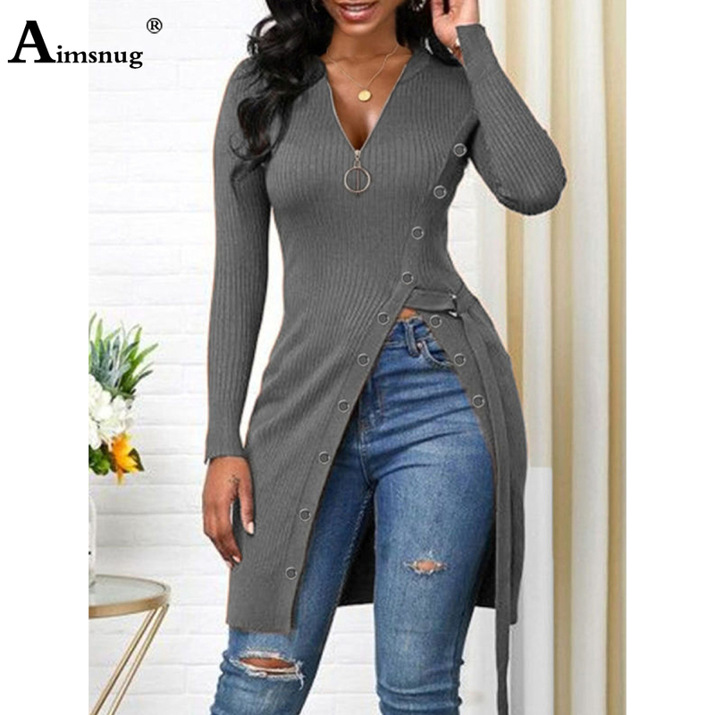 Spring Irregular Spliced Buttons T shirt Female Tops Oversized 3xl Women Fashion Zipper Pullovers Long Shirts Clothing 220728