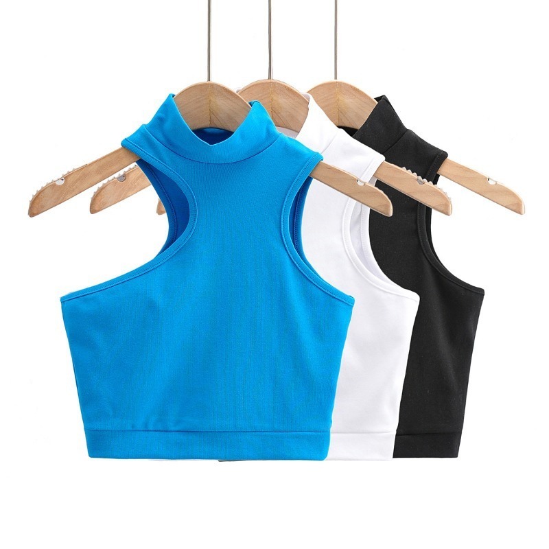 Sexy Woman Clothes Vest Top Women Sleeveless Turtleneck Asymmetrical Chic Student Casual Street Sling Corset Crop y2k ropa mujer 220325