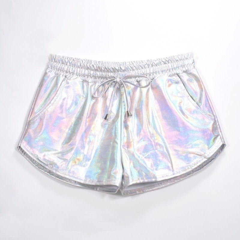 Women Shiny Metallic Shorts Summer Holographic Wet Look Casual Elastic Drawstring Festival Rave Booty Shorts Y200512, Pink 
Women Shiny Metallic Shorts Summer Holographic Wet Look Casual Elastic Drawstring Festival Rave Booty Shorts Y200512, Pink