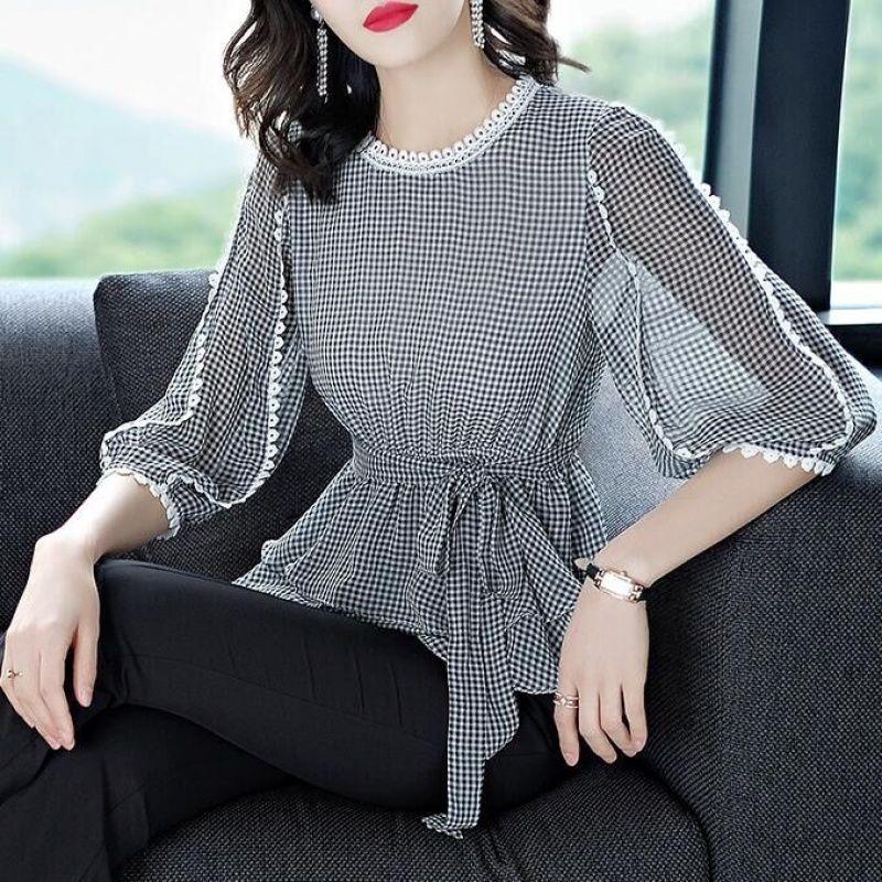 Women's Blouses & Shirts Fashion Plaid Printed Spliced Lace Ruffles Lantern Sleeve Bow Oversized Bandage Commute Chiffon Shirt 2022 Elegant, As shown
Women's Blouses & Shirts Fashion Plaid Printed Spliced Lace Ruffles Lantern Sleeve Bow Oversized Bandage Commute Chiffon Shirt 2022 Elegant, As shown