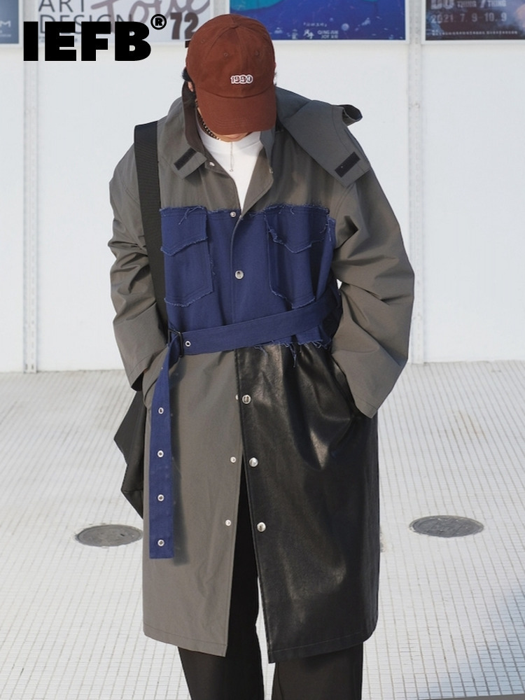 Men's Trench Coats IEFB Patchwork Windbreaker Men's Autumn Winter Length Niche Design Fashion Contrast Color Long Sleeve Male Tops 9A4412 220826, Color panel
Men's Trench Coats IEFB Patchwork Windbreaker Men's Autumn Winter Length Niche Design Fashion Contrast Color Long Sleeve Male Tops 9A4412 220826, Color panel
