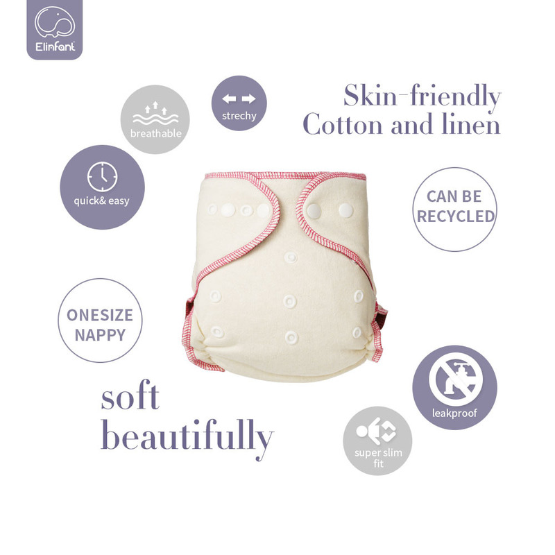 Elinfant Coffee Polar Fleece Reusable Fitted Diaper One Size Night AIO&AI2 Baby Nappy Washable Hemp Cloth 1 pcs Pack 220512