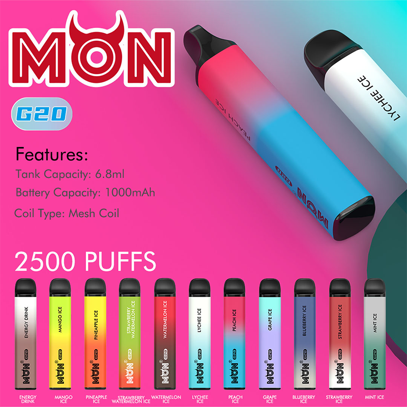 Disposable Vapes 2500 Puffs Electronic Cigarette Vape Device 1100mah Battery 20mg 6.8ml Cartridge Starter Kit XXL Vape Pens
Disposable Vapes 2500 Puffs Electronic Cigarette Vape Device 1100mah Battery 20mg 6.8ml Cartridge Starter Kit XXL Vape Pens