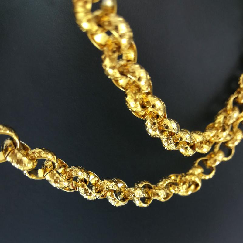 Chains Gold Vacuum Electronic Plating Belcher Bolt Ring Link Mens Womens Solid Chain Necklace Jewllery N220Chains