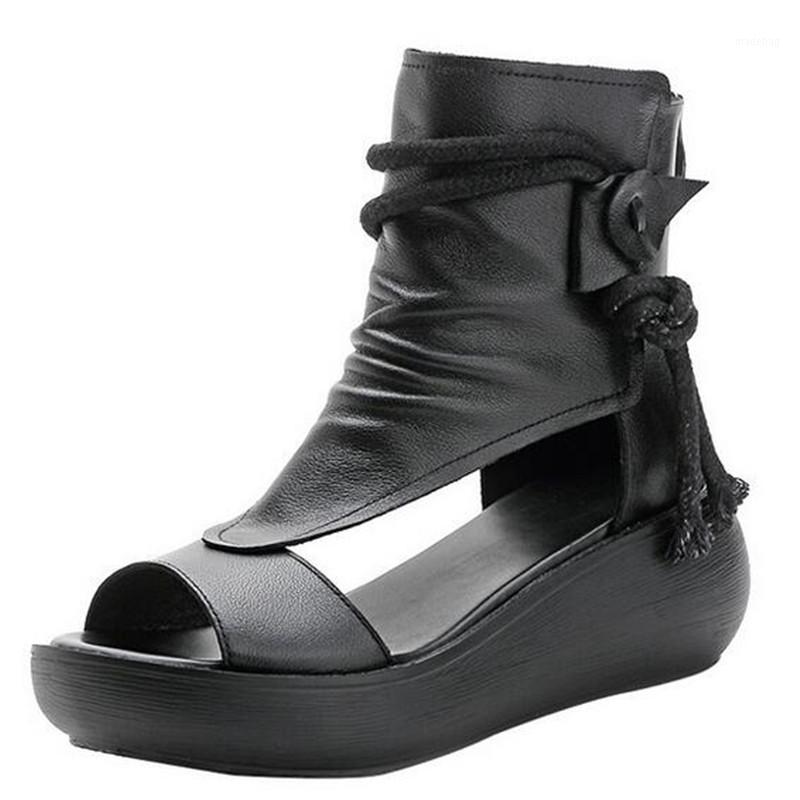 100% Genuine Leather Summer Women Sandals 2022 Fish Mouth High-top Increased Wedge Ankle Boots Fashion Shoes, Dark brown
100% Genuine Leather Summer Women Sandals 2022 Fish Mouth High-top Increased Wedge Ankle Boots Fashion Shoes, Dark brown