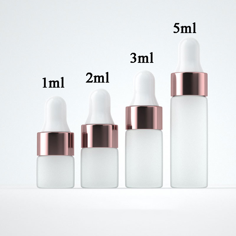50/30/20Pcs 2ml 3ml 5ml Frosted Glass Dropper Bottles Empty Essential Oil Bottles Jars Vials With Pipettes Perfume Bottles 220726