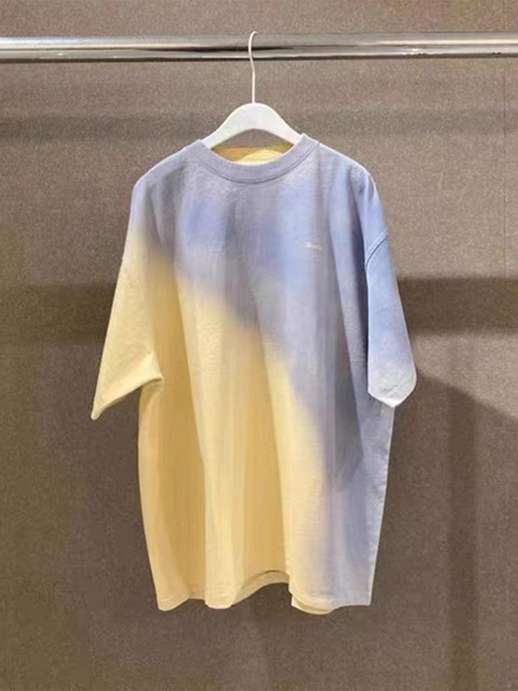 Women' T-Shirt Unisex 2022 Summer Loose Gradient Color Tie-dye Short-sleeved Cotton TopWomen, Yellow
Women' T-Shirt Unisex 2022 Summer Loose Gradient Color Tie-dye Short-sleeved Cotton TopWomen, Yellow