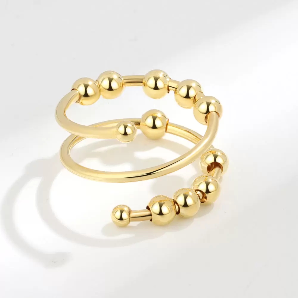 Adjustable Anti Anxiety Ring with Beads Fidget Spinning Ring for Women Men Gold Silver Anxiety Worry Finger Ring Thin Spinning Bead Rings Whoelsale Price
Adjustable Anti Anxiety Ring with Beads Fidget Spinning Ring for Women Men Gold Silver Anxiety Worry Finger Ring Thin Spinning Bead Rings Whoelsale Price