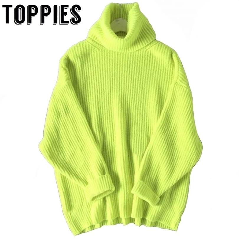 Winter Women Turtleneck Oversized Sweaters Batwing Sleeves Loose Comfy Pullovers Solid Colors Women Sweater Tops T200319