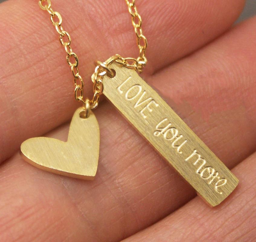 Pendant Necklaces Love You More Heart Necklace Women Men Jewelry Stainless Steel Rose Gold Chain Long Bar Statement Set Bridesmaid Gift
Pendant Necklaces Love You More Heart Necklace Women Men Jewelry Stainless Steel Rose Gold Chain Long Bar Statement Set Bridesmaid Gift