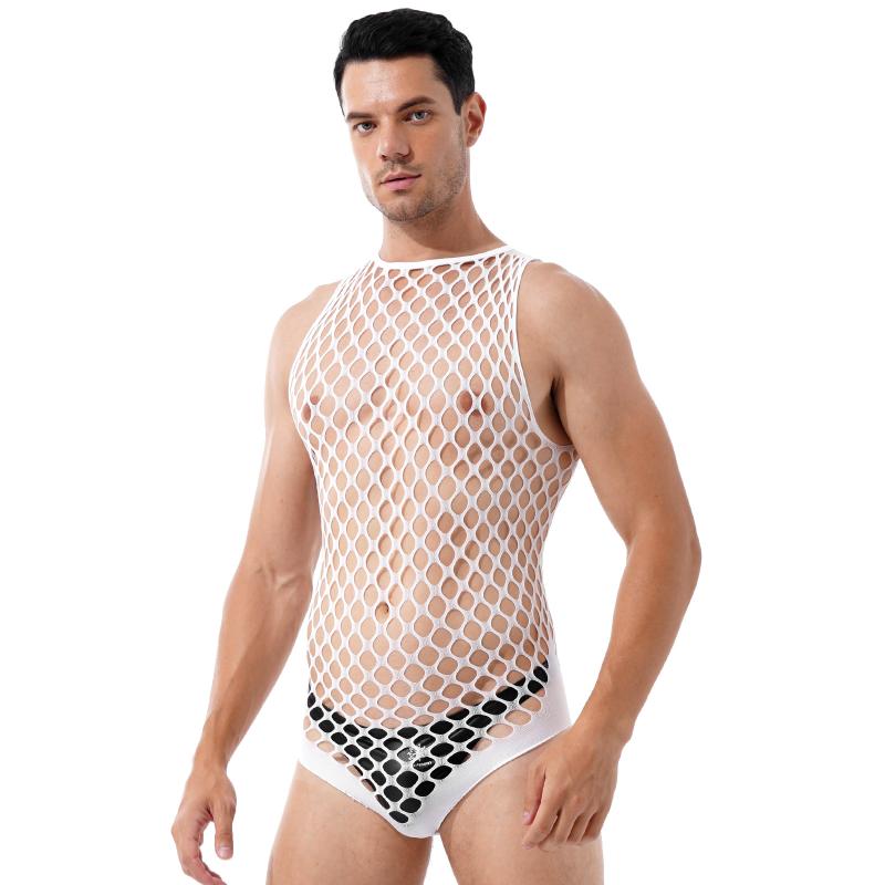 Men's G-Strings Men Sleeveless See-through Bodysuits Hollow Out Netted Jumpsuit Halter Neck Stretchy Bodystockings Lingerie Nightwear One-pi, Black
Men's G-Strings Men Sleeveless See-through Bodysuits Hollow Out Netted Jumpsuit Halter Neck Stretchy Bodystockings Lingerie Nightwear One-pi, Black