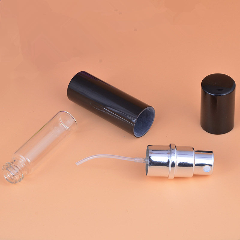 100pcs/Lot Pump Empty Perfume Bottle 5ml Aluminum Glass Anodized Compact Parfum Atomiser Fragrance Mini Spray Scent-bottle 220711