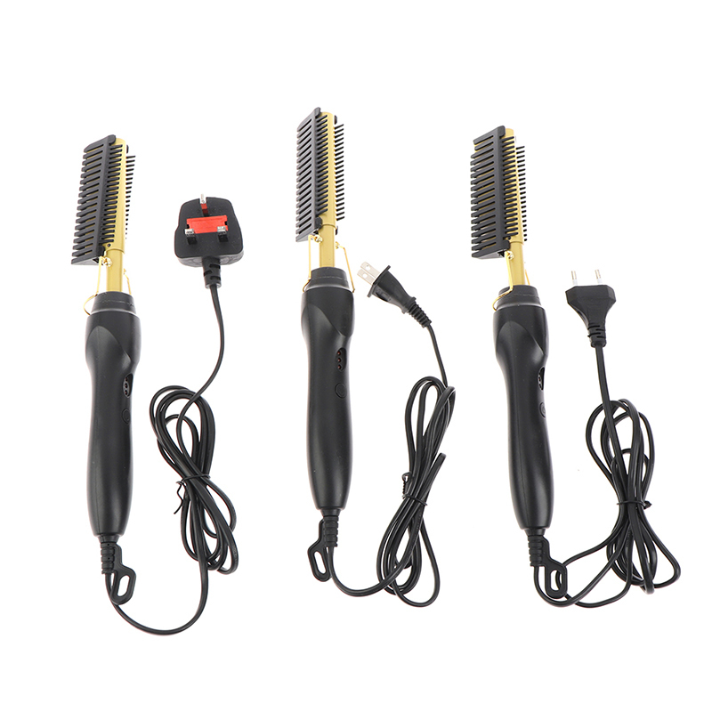 80W Comb Straightener Electric Hair Curler Wet Dry Use Flat Irons Heating For 220623